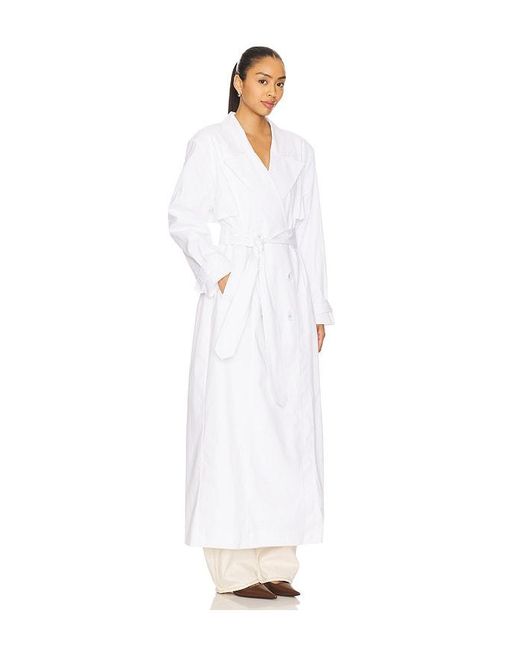 AFRM White The Soft Trench Coat