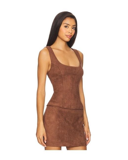 Patsie Faux Suede Top En Color Marrón Talla En superdown de color Brown