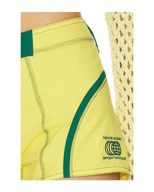 Made Some Sportswear Yellow Short Shorts