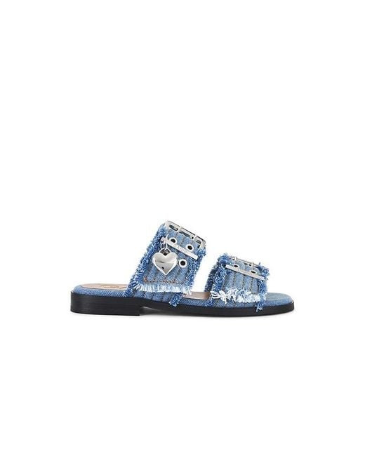 Ganni Blue Feminine Buckle Sandal