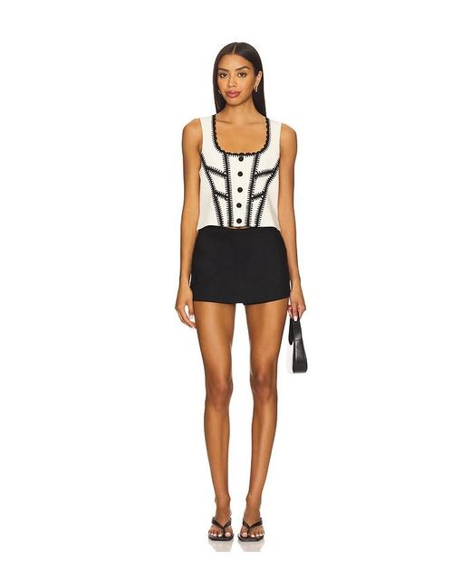 Cinq À Sept Black Crochet Sinclaire Top