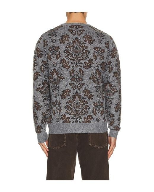 Rhythm Gray Demask Knit Sweater for men