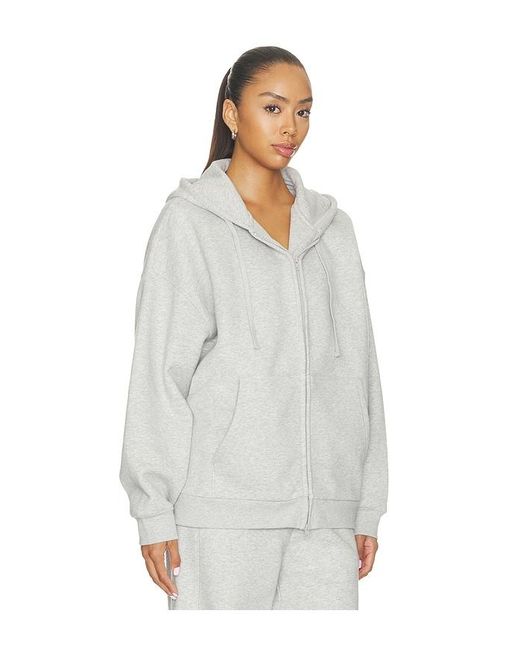 WellBeing + BeingWell White Murphy Oversized Full Zip Hoodie