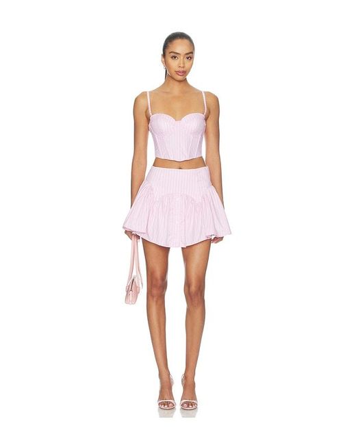 Fleur du Mal White Poplin Garter Skort