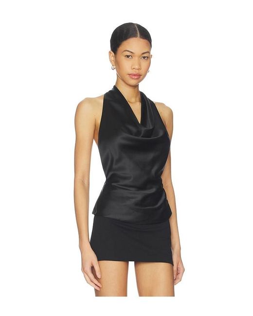 ALL THE WAYS Black Peyton Drape Top