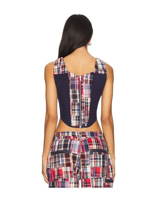 Mina Patchwork Corset en Red GUIZIO
