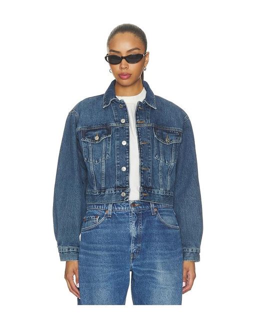 Re/done Blue A Frame Jacket