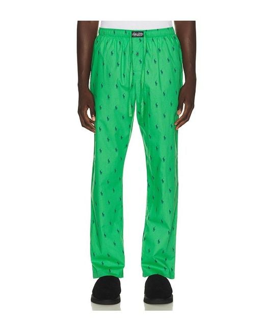 Polo Ralph Lauren Green Polo Pony Pajama Pant for men