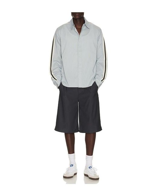 JUNGLES Gray Woven Panel Business Shirt for men