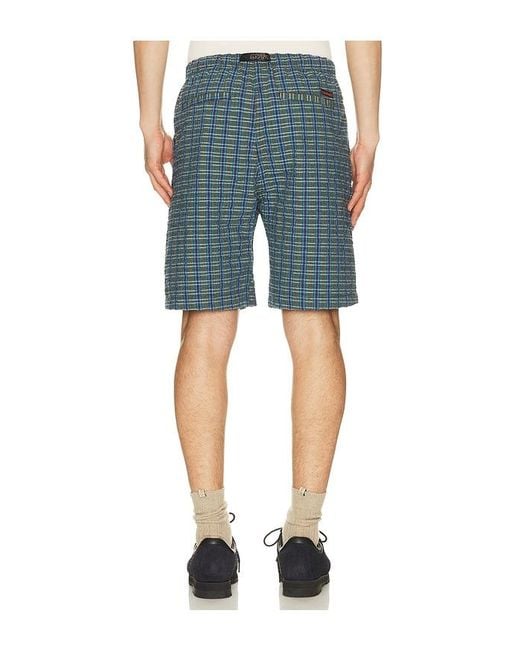 Gramicci Blue O.G. G-Short Seersucker Plaid for men