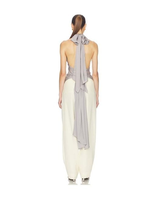 Helsa White Natasha Silk Halter