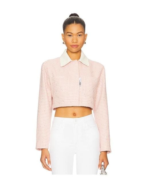 Gcds White Tweed Crop Jacket