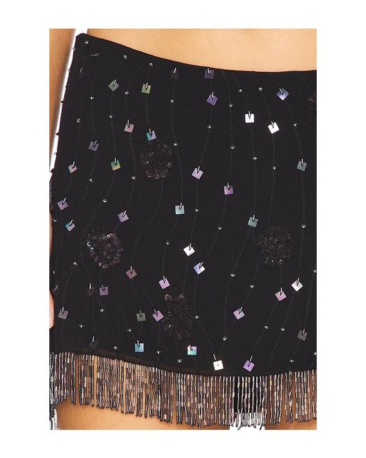 Mirror Palais Black Beaded Mini Skirt