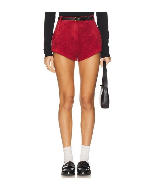Amanda Uprichard Red X Revolve Kelso Suede Short