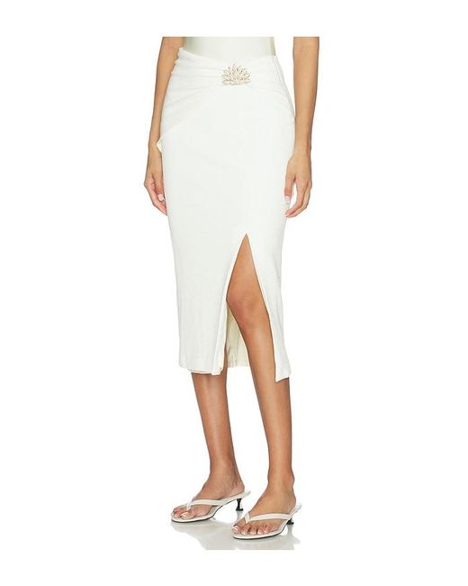PATBO White Cora Knit Skirt