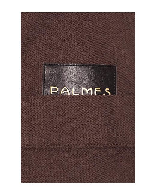 Palmes Brown Coarse Overshirt for men