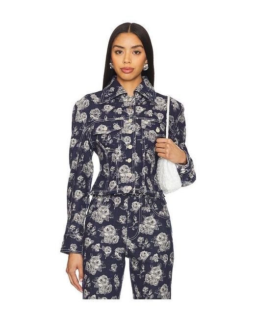YUHAN WANG Blue Rose Slim Fit Jacket