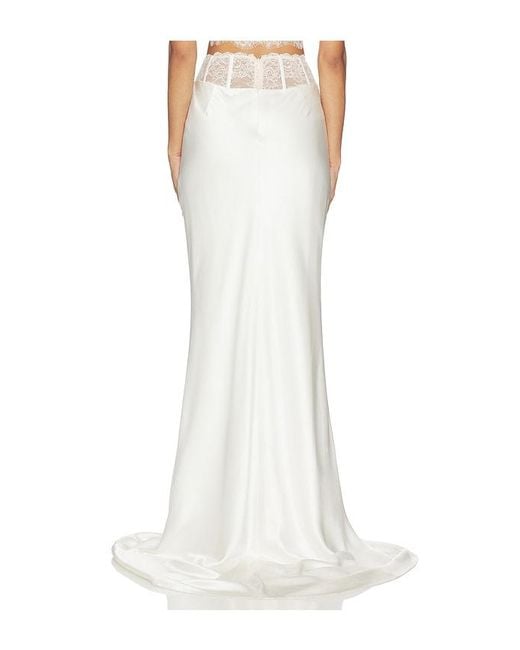 SAU LEE White Lila Satin Skirt