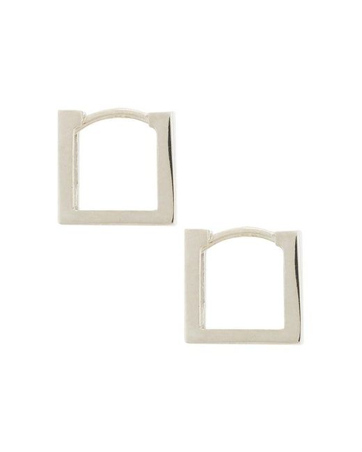 LOUPN White Square Hoop Earrings for men