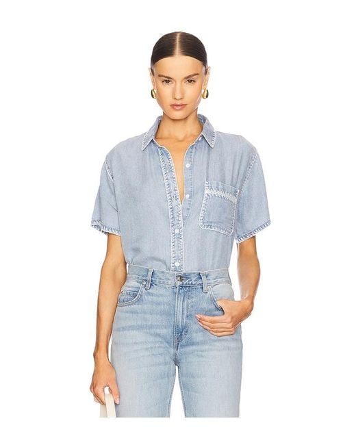 Top Manga Corta Lea En Color Azul Talla En Rails de color Blue