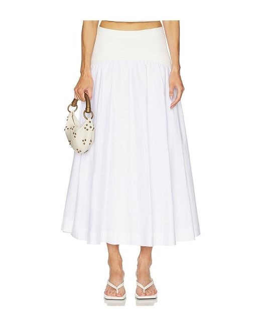Jonathan Simkhai White Ovie Midi Skirt