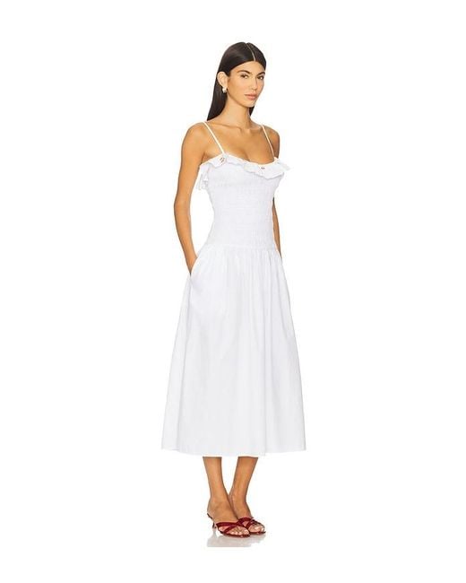 LPA White Evelyn Midi Dress