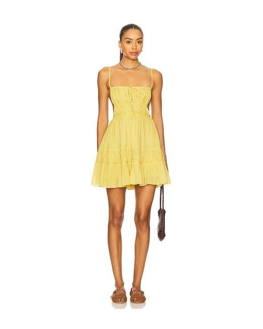 Free People Yellow X Free-Est Taking Sides Mini Dress