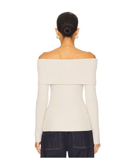Blank NYC White Off The Shoulder Sweater Top