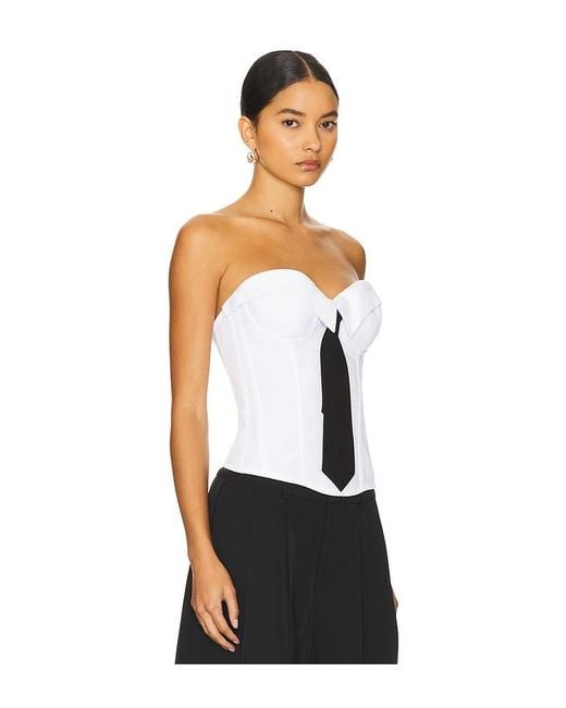 GUIZIO White Chrys Pinstripe Corset