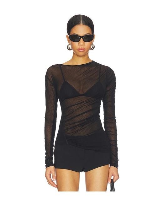 Helmut Lang Black Seamed Wind Top