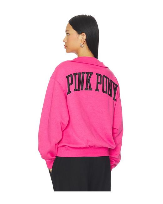 Polo Ralph Lauren Pink Vintage-Sweatshirt Mit Halbem Reissverschluss