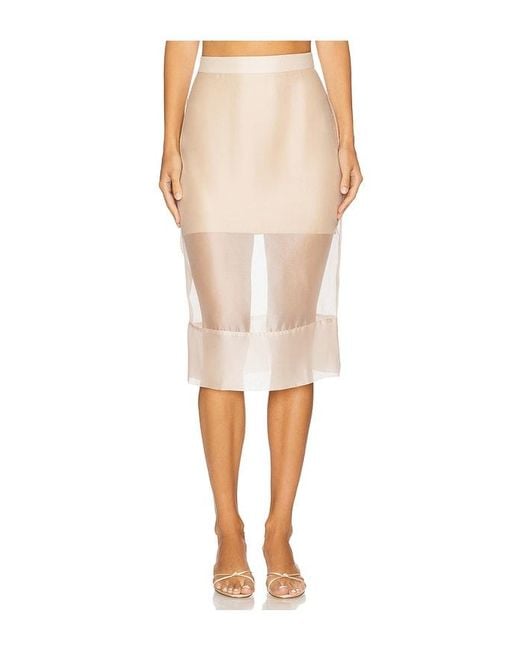 Lovers + Friends White Kelsie Sheer Midi Skirt