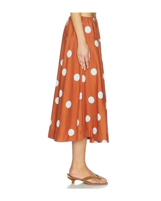 Free People Orange Betty Drop Waist Skirt