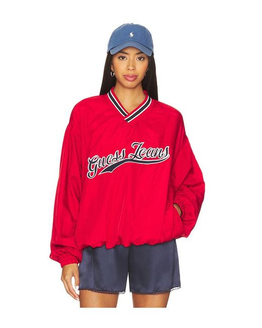 Guess Red Pullover Windbreaker