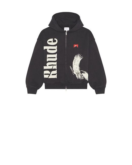 Rhude Blue Eagle Pass Zip-Up Hoodie for men