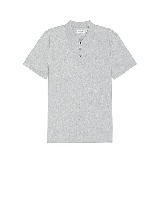Calvin Klein White Smooth Classic Solid Polo for men