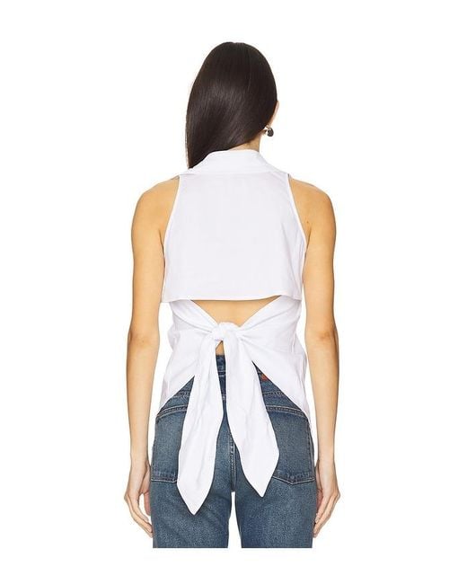 Simon Miller White Loch Sleeveless Poplin Button Up