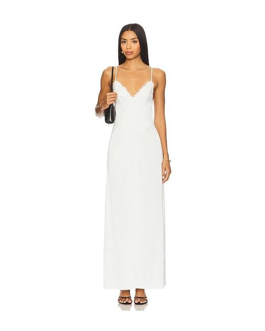 KAT THE LABEL White Dylan Maxi Slip