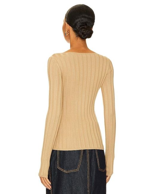 L'academie Blue 'Academie Kayce Long Sleeve Rib Top