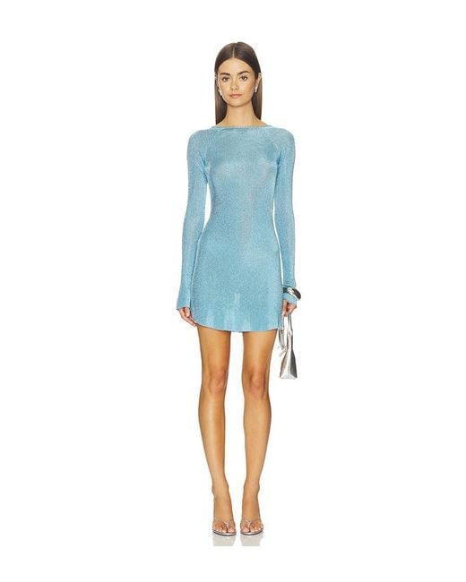 GUIZIO Blue Estelle Backless Mini Dress