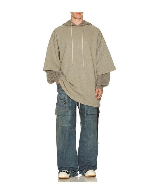 Rick Owens Blue Creatch Wide Cargo Drawstring for men
