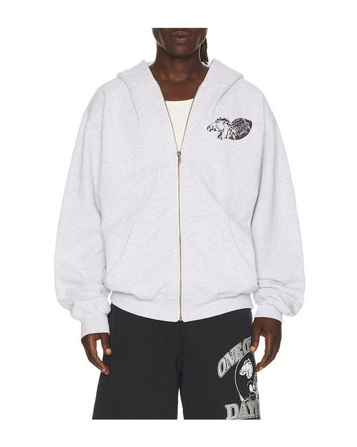 One Of These Days White Days Usa Zip Up Hoodie for men