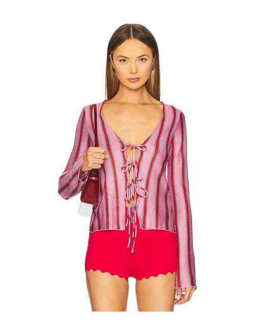 Show Me Your Mumu Red Thrill Tie Top