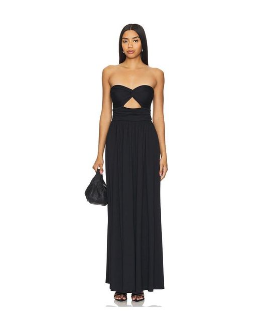 Susana Monaco Black Twist Front Strapless Dress