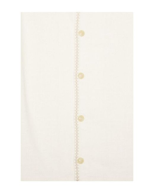 Marine Layer Natural Embroidered Resort Shirt for men