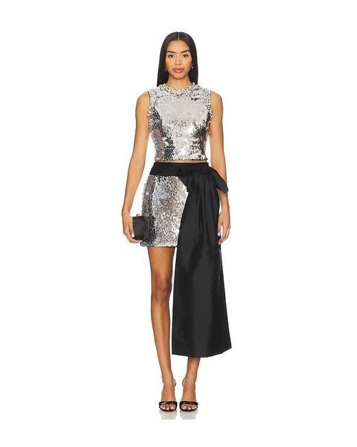 PATBO Black Moonlight Sequin Mini Skirt