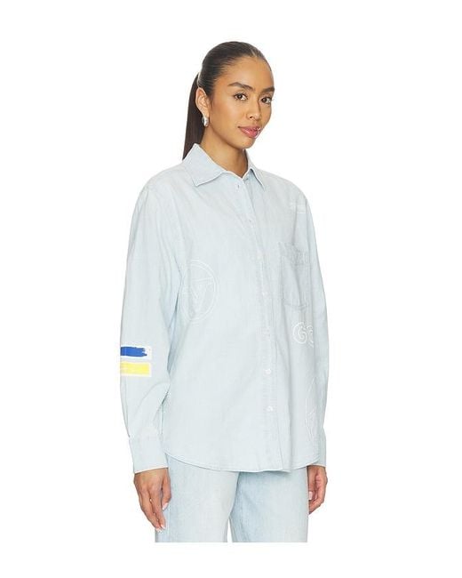 DANNIJOPRO White The Doodle Sports Oxford Top