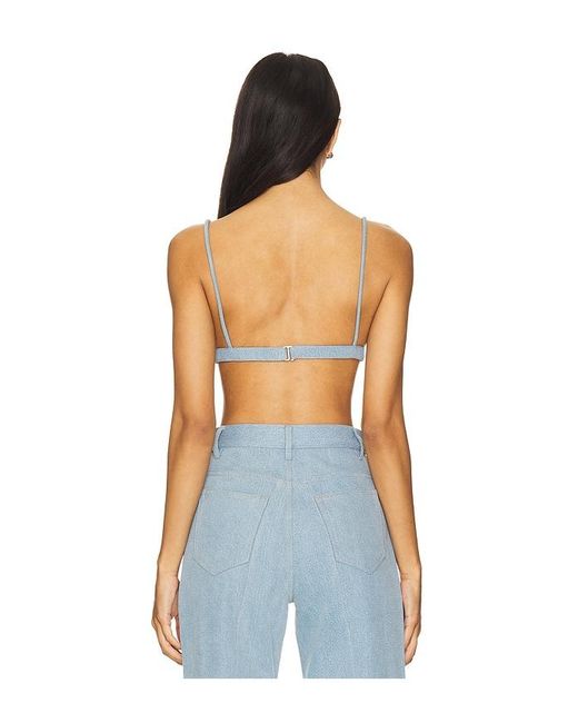 SAU LEE Blue Cleo Denim Bralette