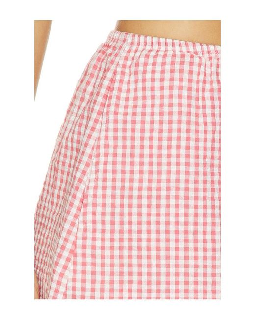 DONNI. Pink X Revolve The Cotton Gingham Tap Short