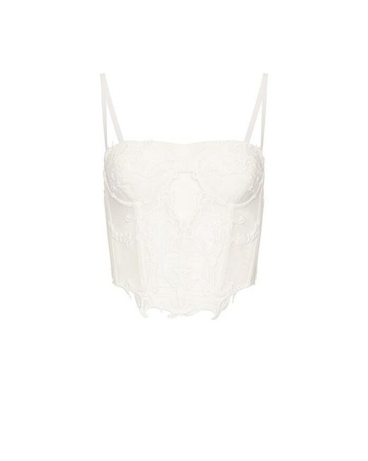 HAELO White Wing Lace Crop Corset